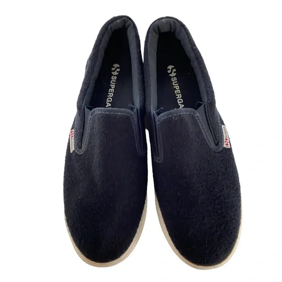 Superga Platform Black Fabric Slip On Sneakers Size 37.5 (Women's Size 7) - Picture 3 of 10
